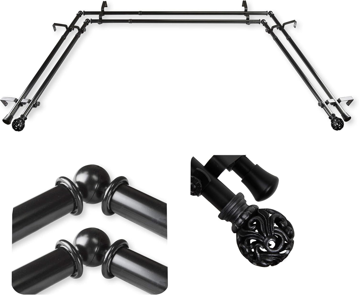 Enhance Your Bay Window with Double Rod Set