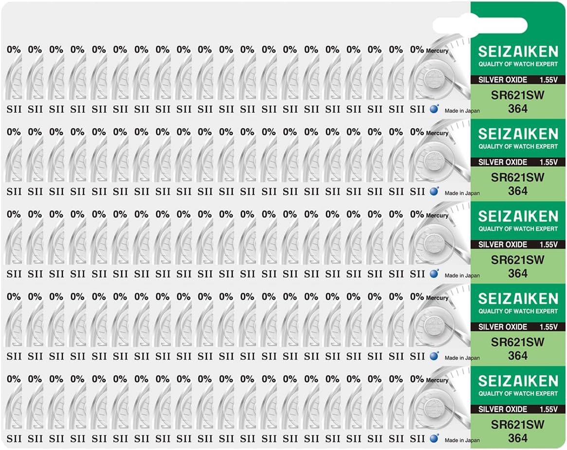 364 SR621SW Silver Oxide Watch Battery - 100 Pack for Quality