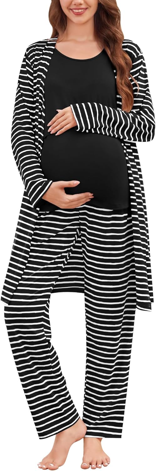 SWOMOG Maternity Nursing Robe Set for Comfortable Breastfeeding
