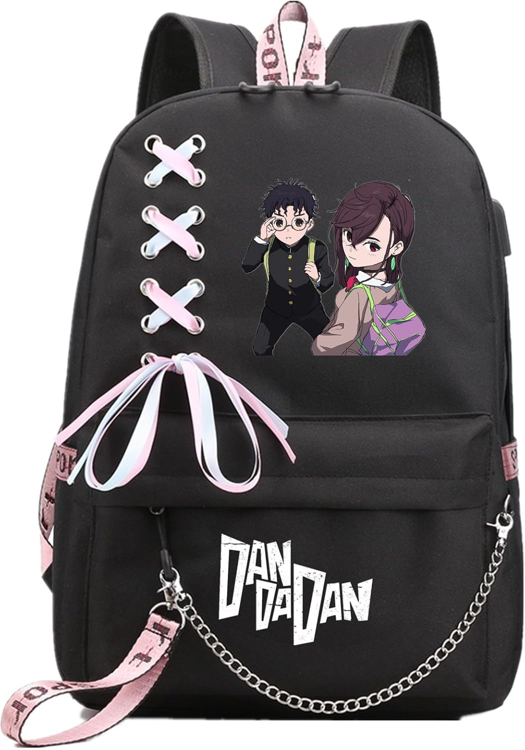 Anime DanDaDan Backpack with USB Port and Headphone Jack
