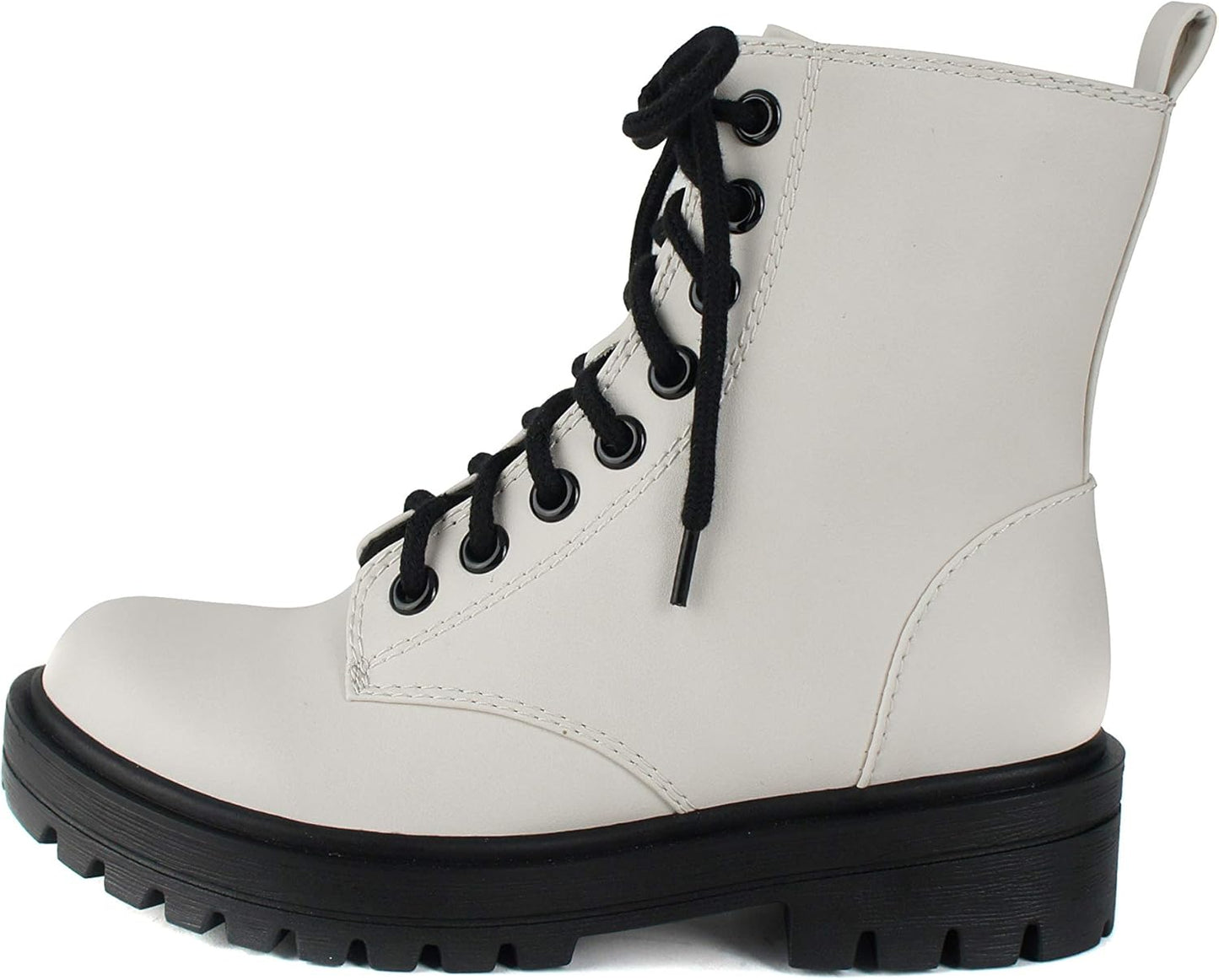 Soda FIRM Lug Sole Combat Ankle Bootie with Side Zipper
