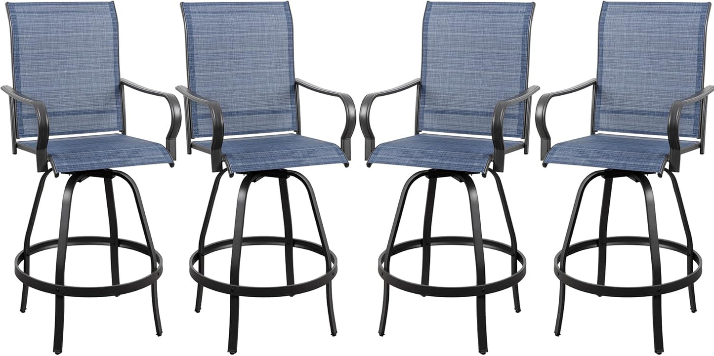 Vongrasig 4 Piece Patio Swivel Bar Chairs for Outdoor Spaces