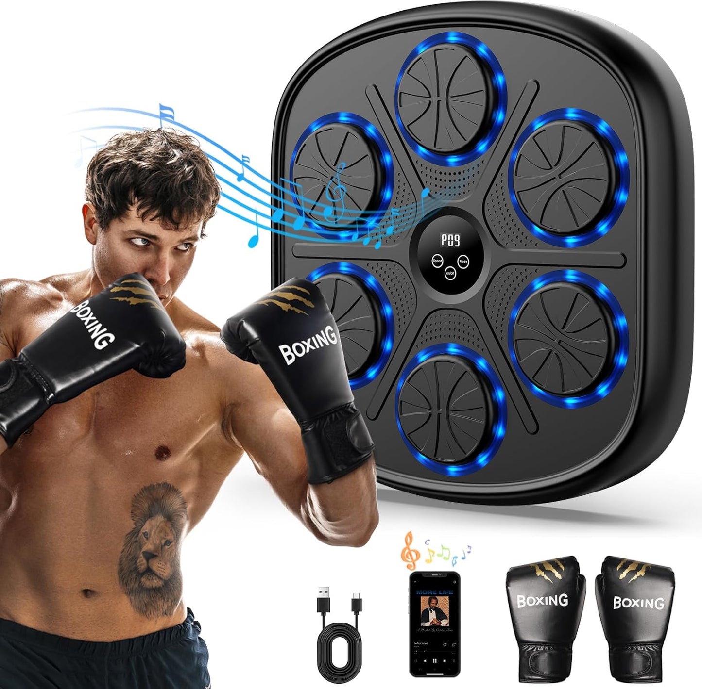 2024 Bluetooth Music Boxing Machine - Wall-Mounted Fitness Power