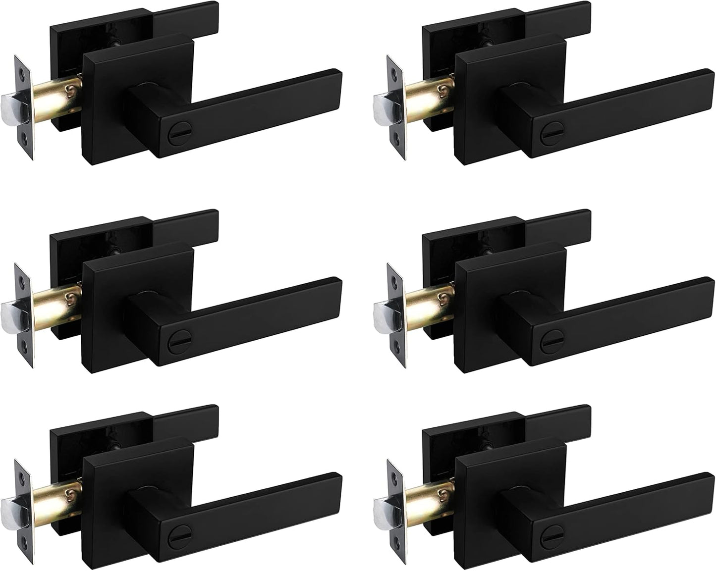 NEWBANG Solid Door Lever Handle with Matte Black Finish for Privacy