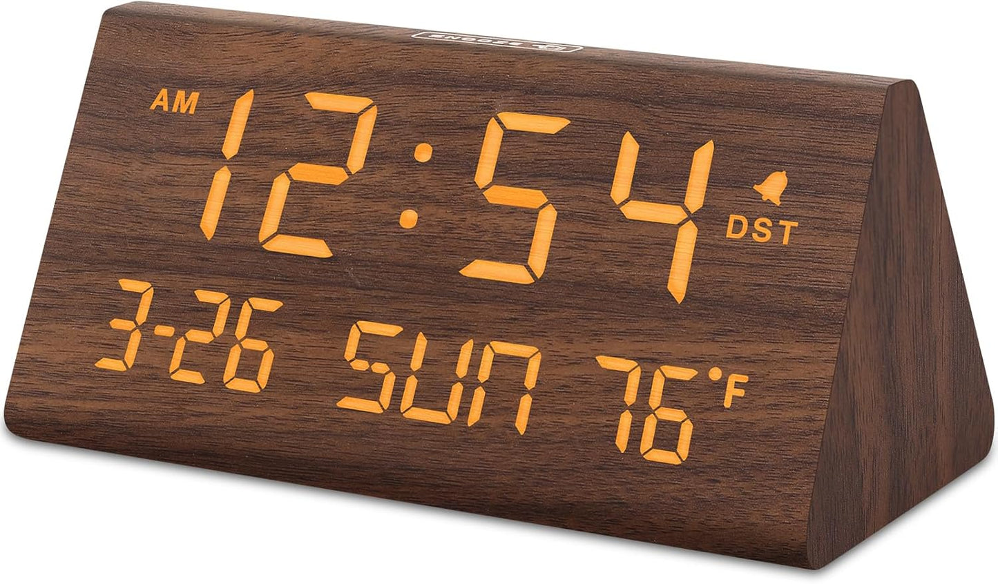 DreamSky Wooden Desk Clock with USB Port
