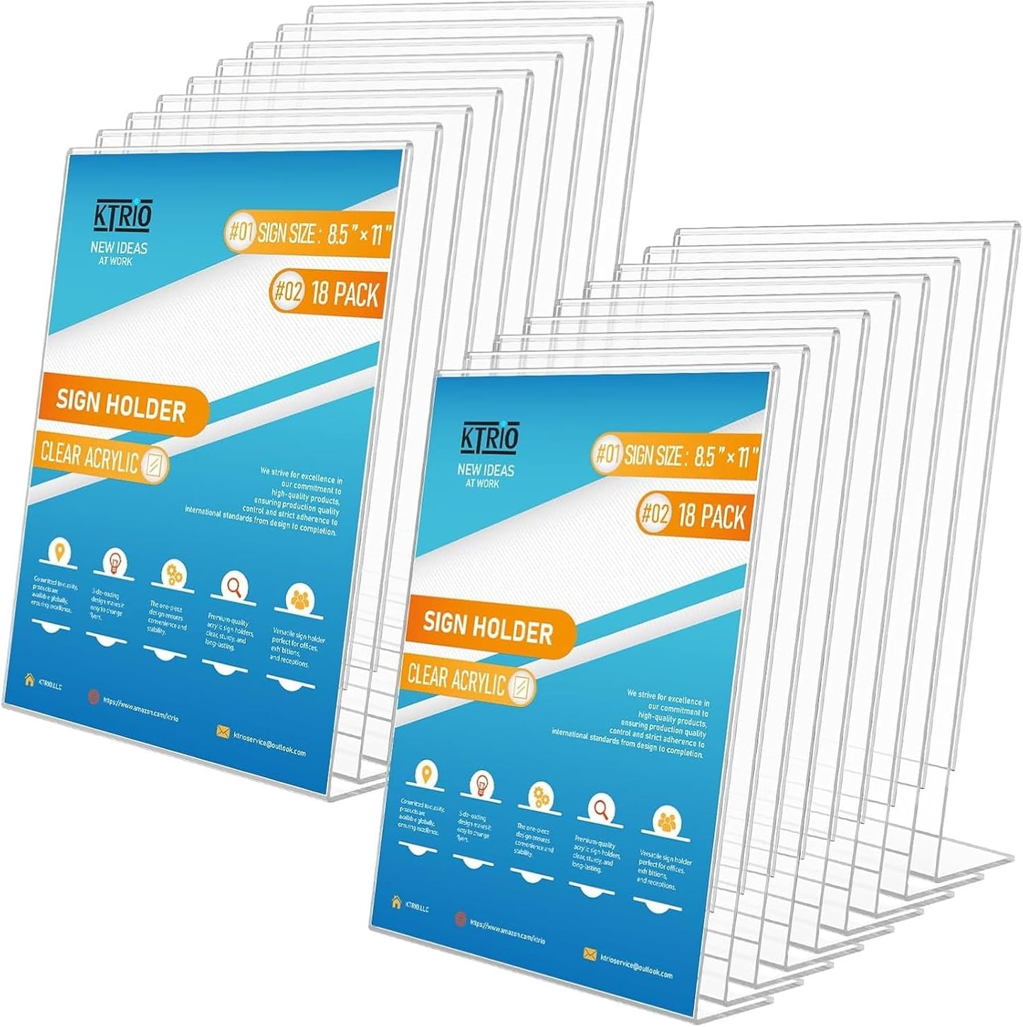 KTRIO Acrylic Sign Holder 8.5x11 Inches for Versatile Displays