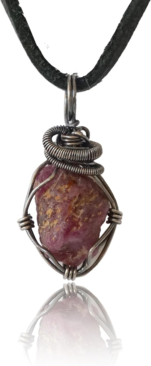 Raw Sapphire, Emerald, Ruby & Opal Pendants in Silver Jewelry