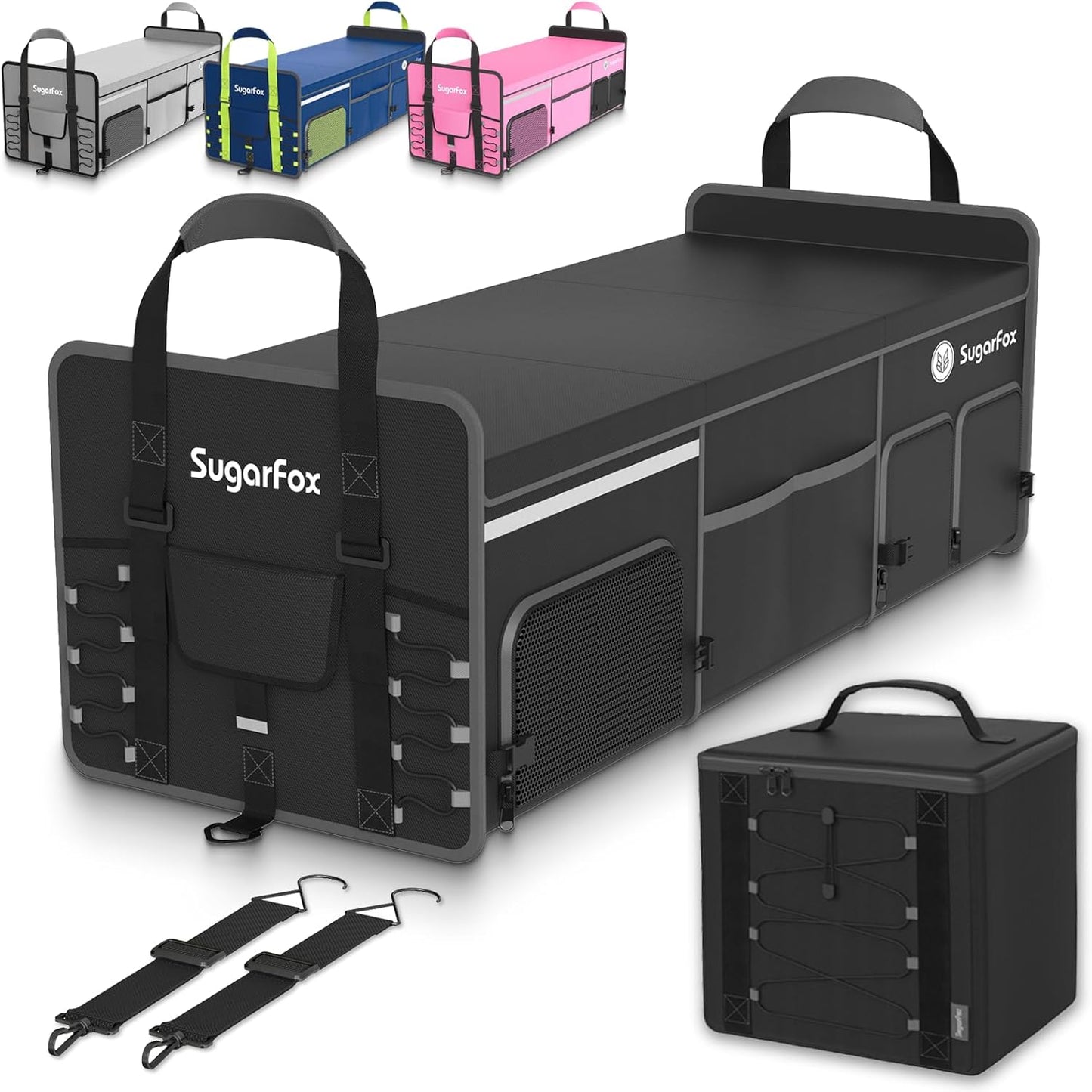 Bold Color Block Trunk Organizer with Dedicated Shoe Storage