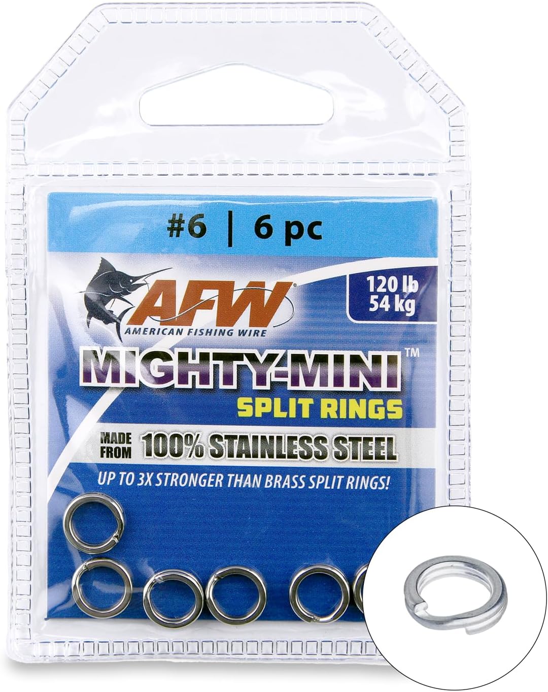 AFW Mighty Mini Stainless Steel Split Rings - Superior Strength for Anglers