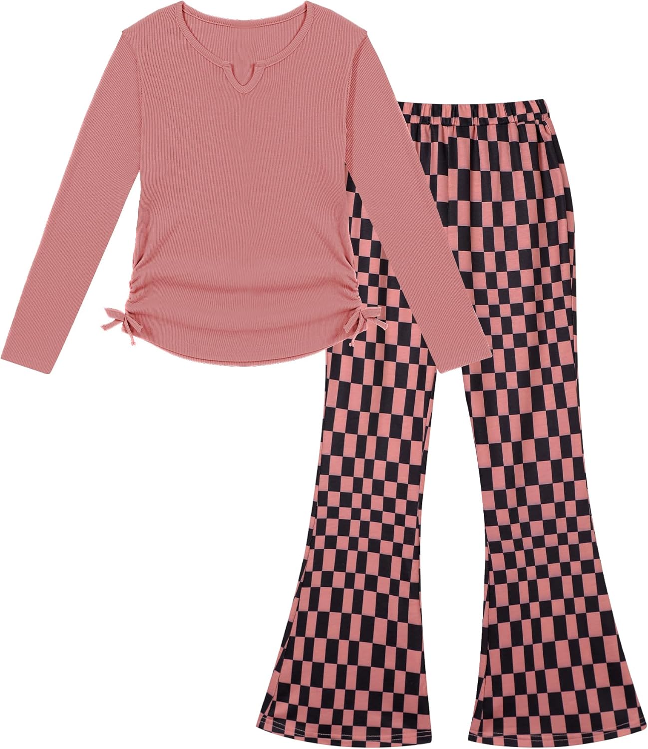 Crazyme Girls Clothes Long Sleeve T-Shirt and Bell Bottom Pants