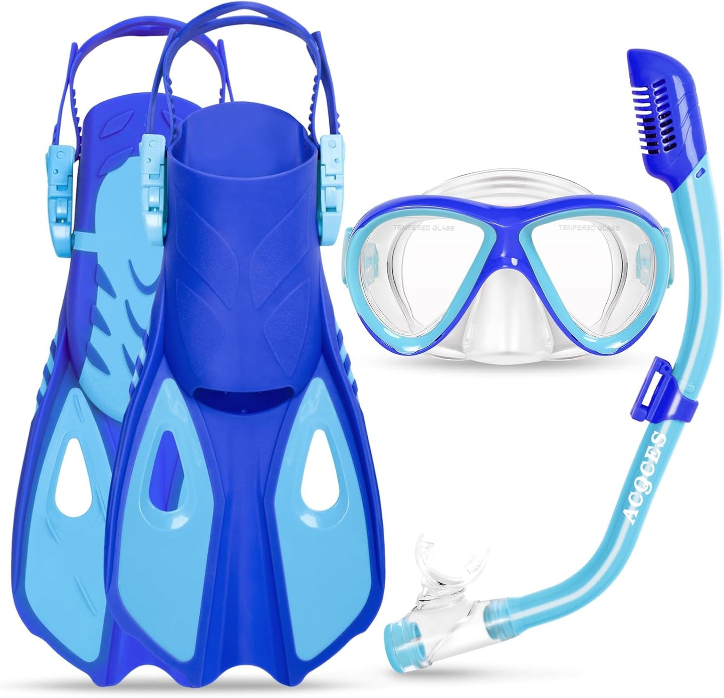 Kids Dry Top Snorkel Set - Panoramic View Gear, Ages 5-15