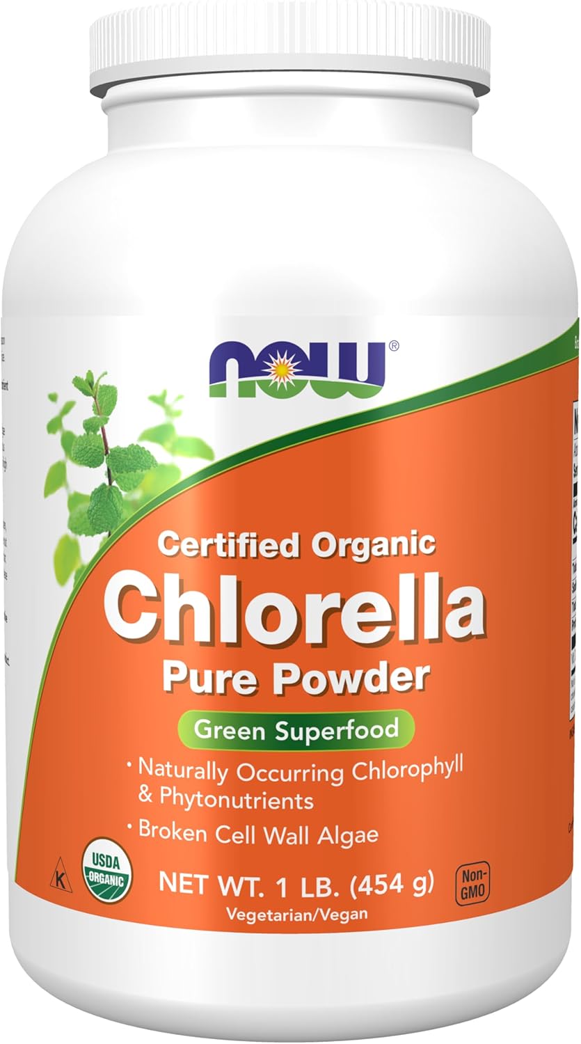 Organic Chlorella Powder with Chlorophyll and Nutrients 1-Pound