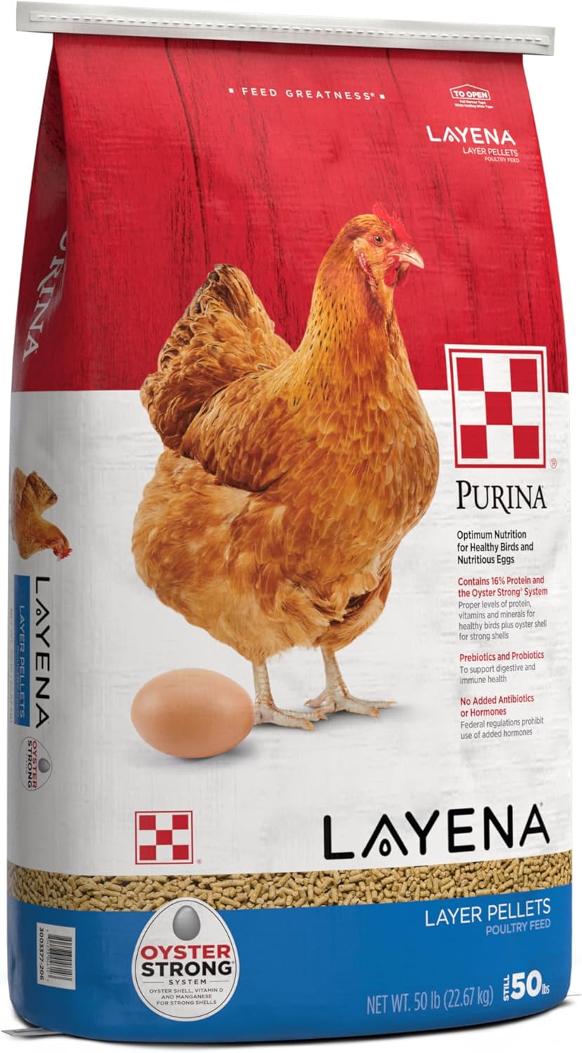 Purina Layena Pellets Chicken Feed for Laying Hens 50 lbs
