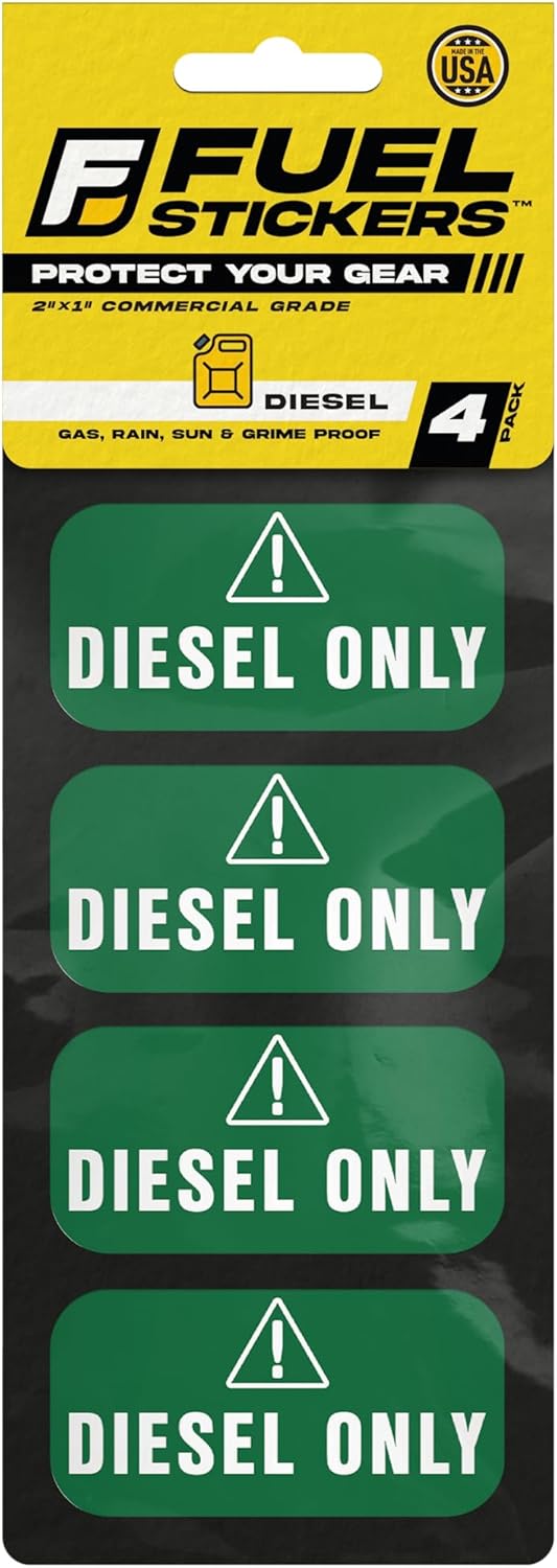 Diesel Only Sticker Labels for Tractors and Heavy Equipment