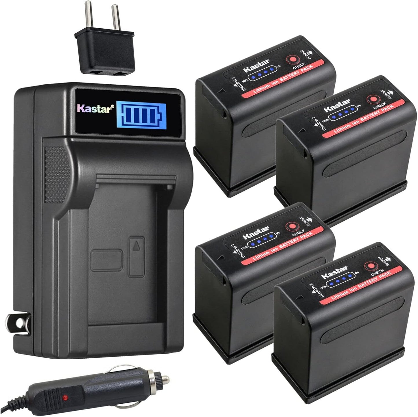 Kastar 4-Pack BP-980G Pro Battery and Charger for Canon Cameras