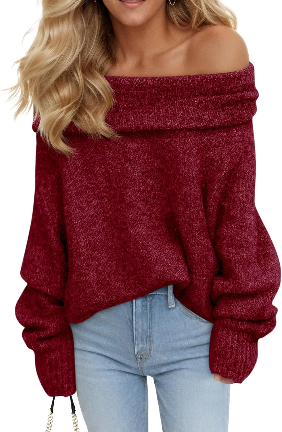 Saodimallsu Womens Off The Shoulder Sweater for Fall Fashion