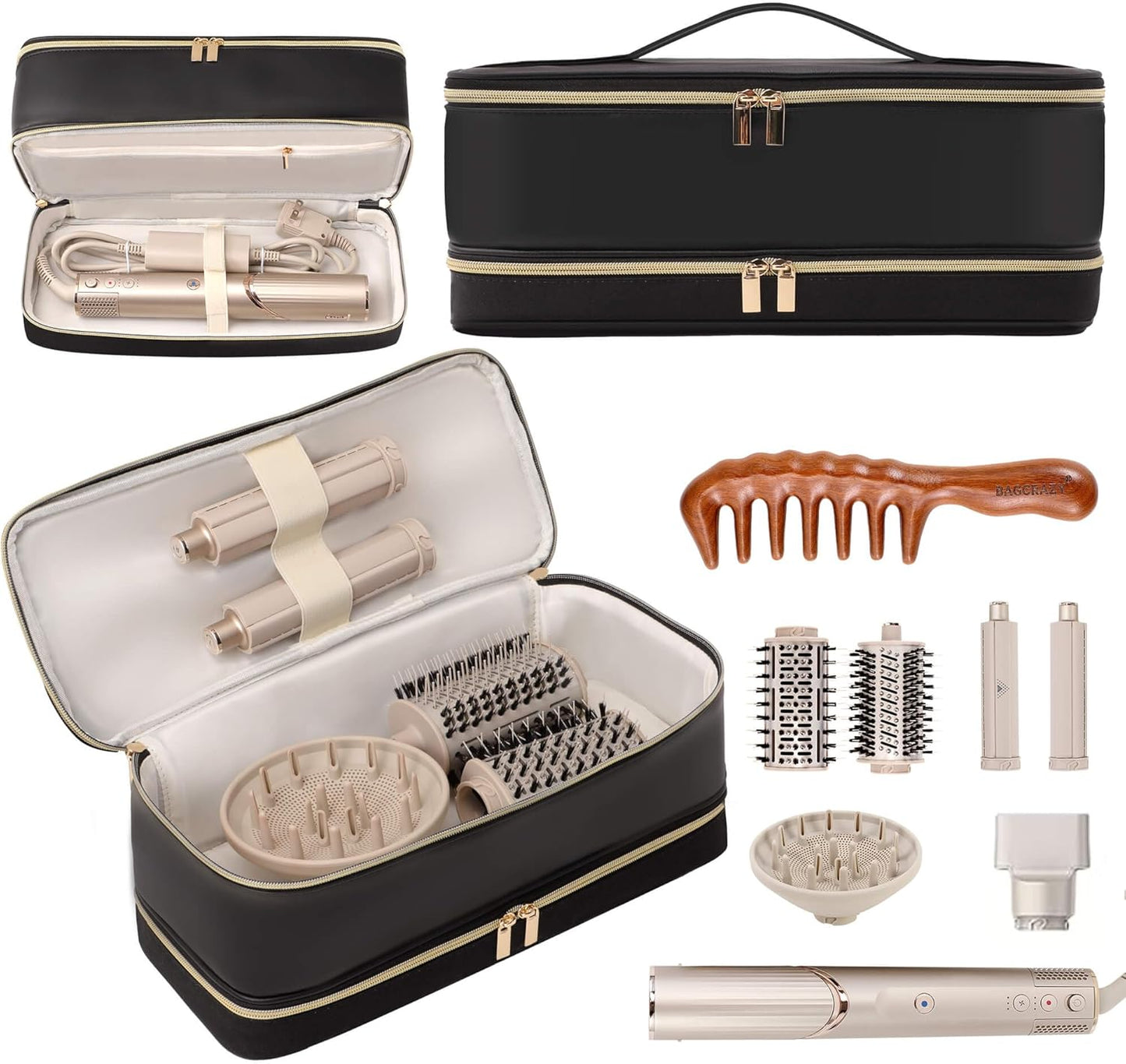 Dual-Layer Hair Dryer Travel Case - Protect Your Styling Tools On-the-Go!