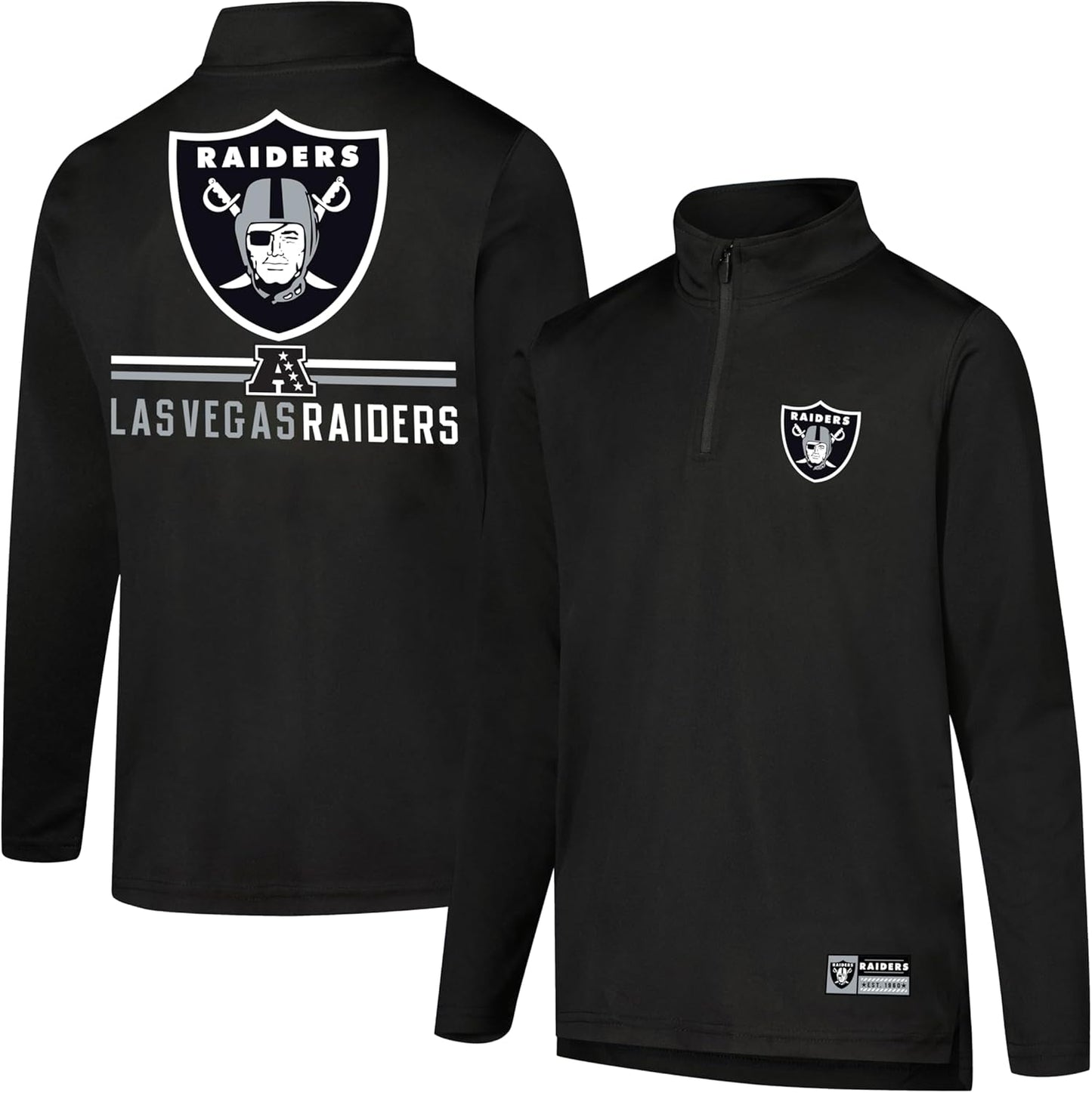 Ultra Game Youth NFL Official Super Soft Quarter Zip T-Shirt
