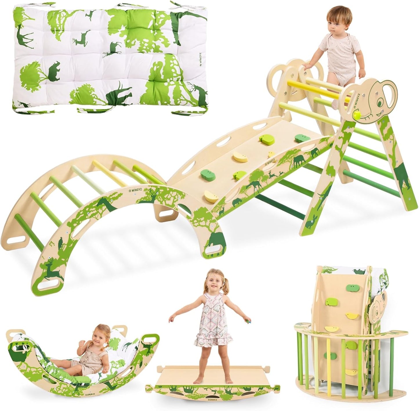 Wingyz 8-in-1 Pikler Triangle Set for Montessori Playtime Fun