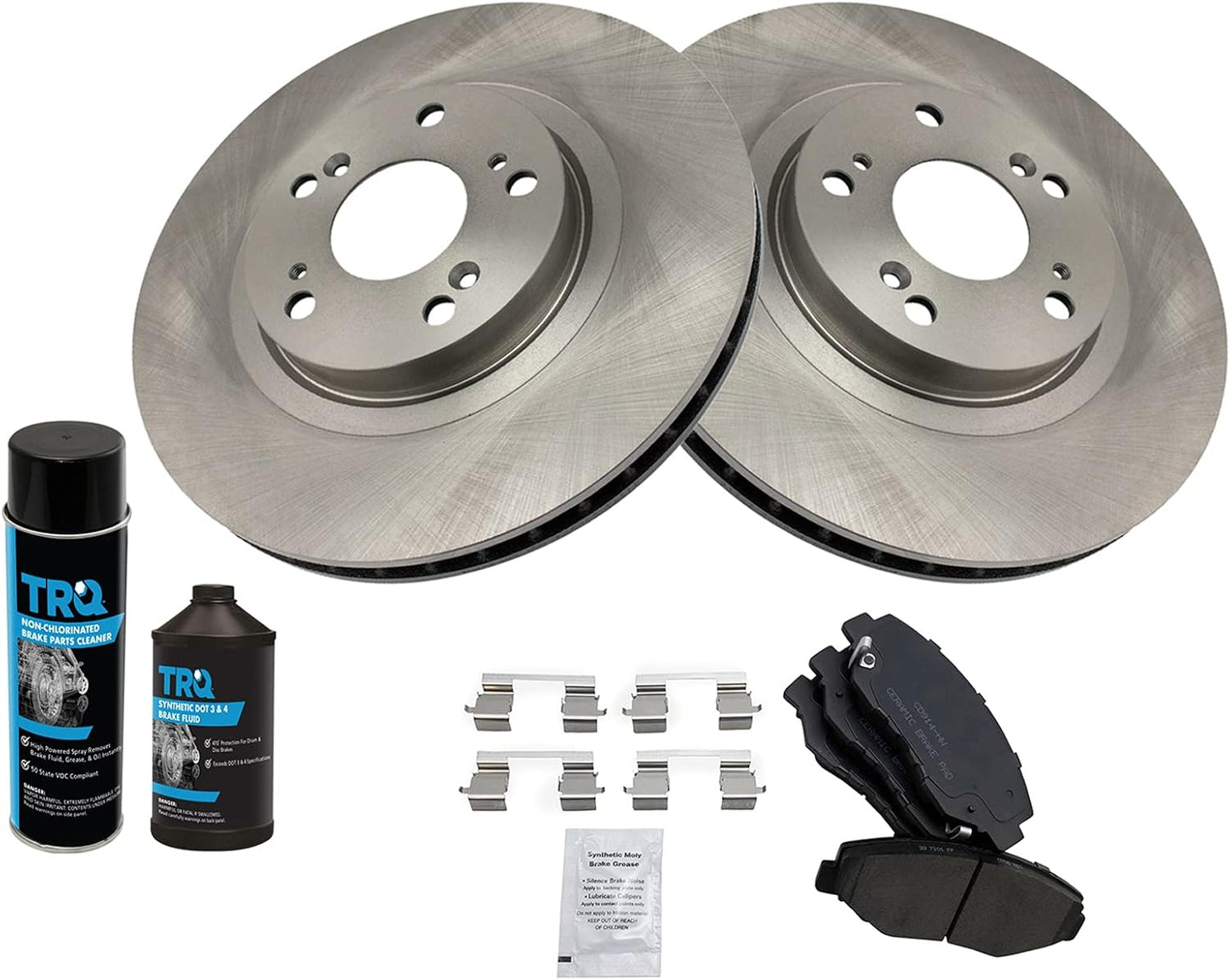 TRQ Front Brake Pad & Rotor Kit for 2005-2006 Honda CR-V