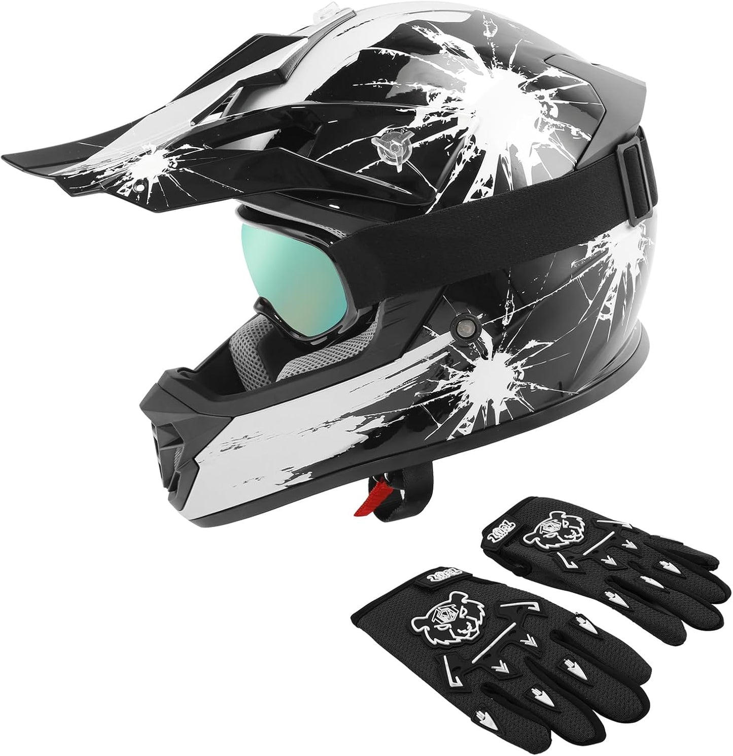 XFMT Youth Kids Motocross Offroad Dirt Bike Helmet Set