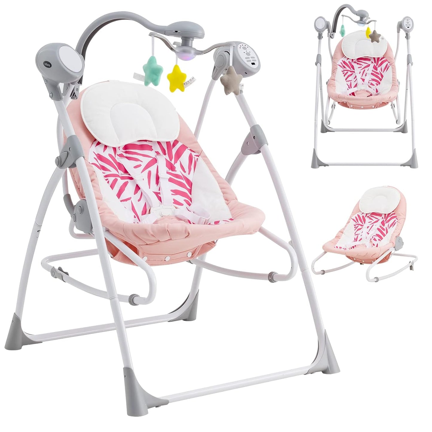 INFANS 2-in-1 Baby Swing: Portable, Remote Control, 5 Speed Sway