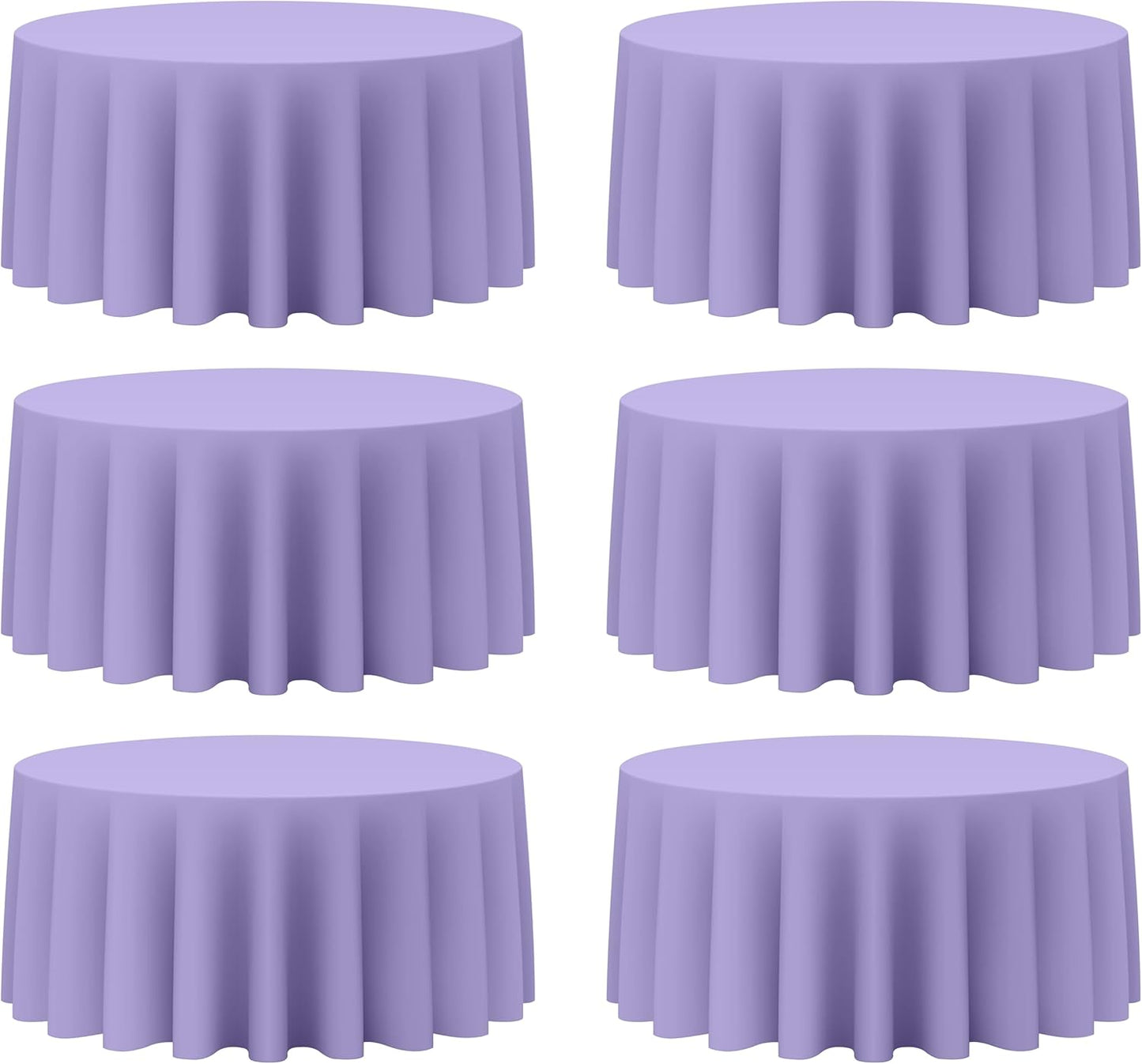 Lavender Round Tablecloths 132 Inch - Elegant Bulk Linen Set
