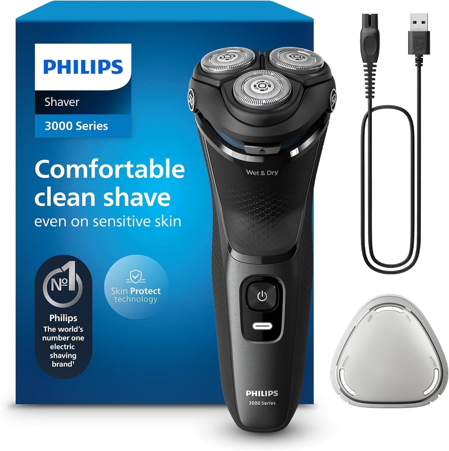 Philips Shaver for Men Series 3000 - Rechargeable Electric Razor