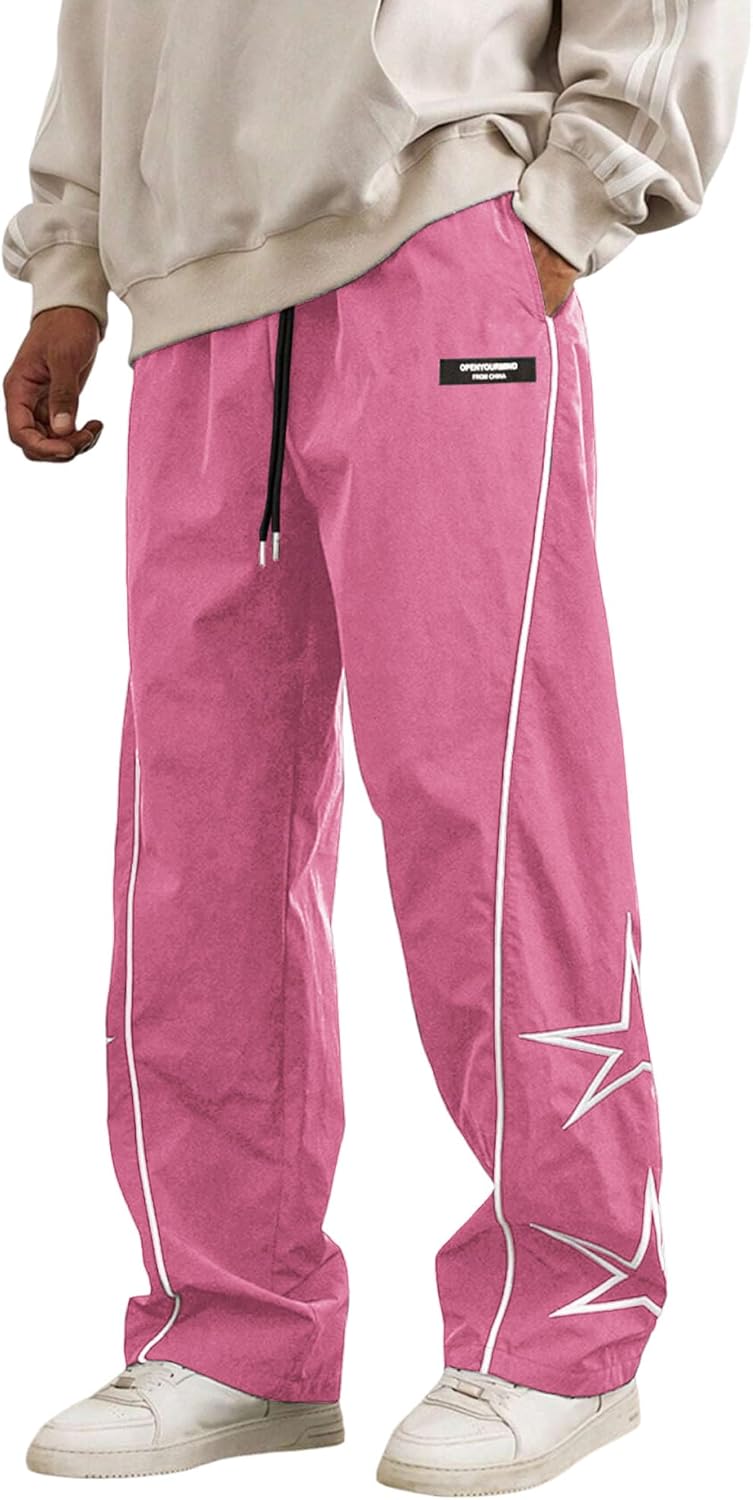 ZAFUL Men's Side Star Casual Pants for Trendy Y2K Style
