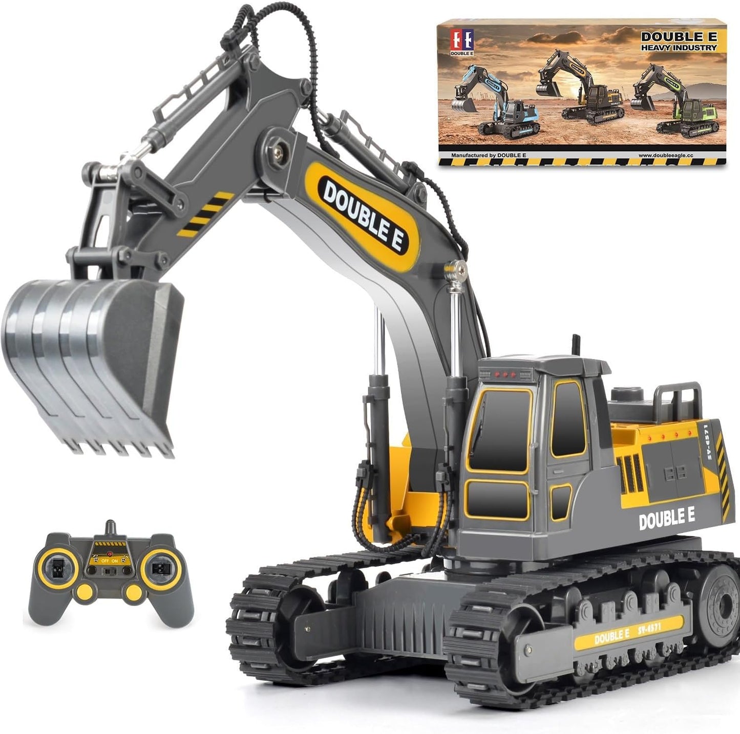 DOUBLE E Remote Control Excavator Toy for Endless Fun