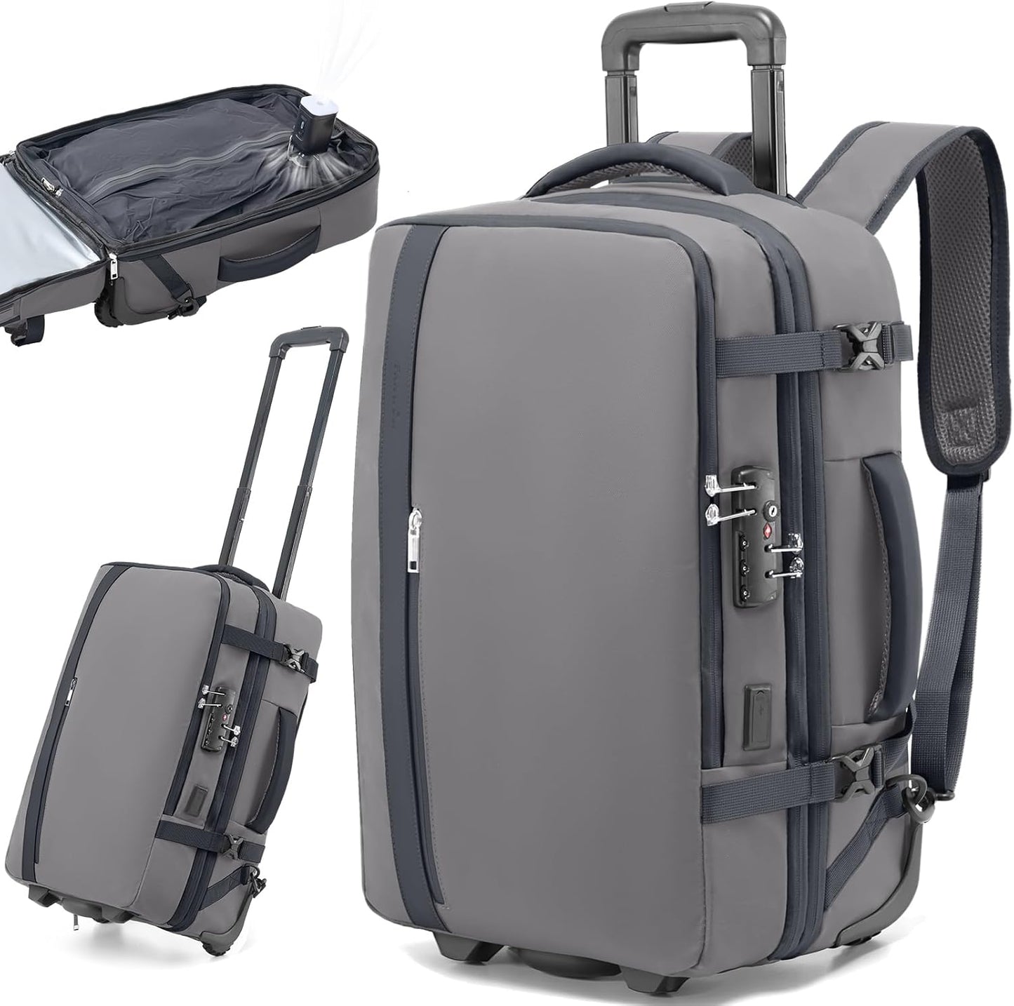 Fanwoli Vacuum Rolling Travel Backpack: Ideal Carry On Luggage