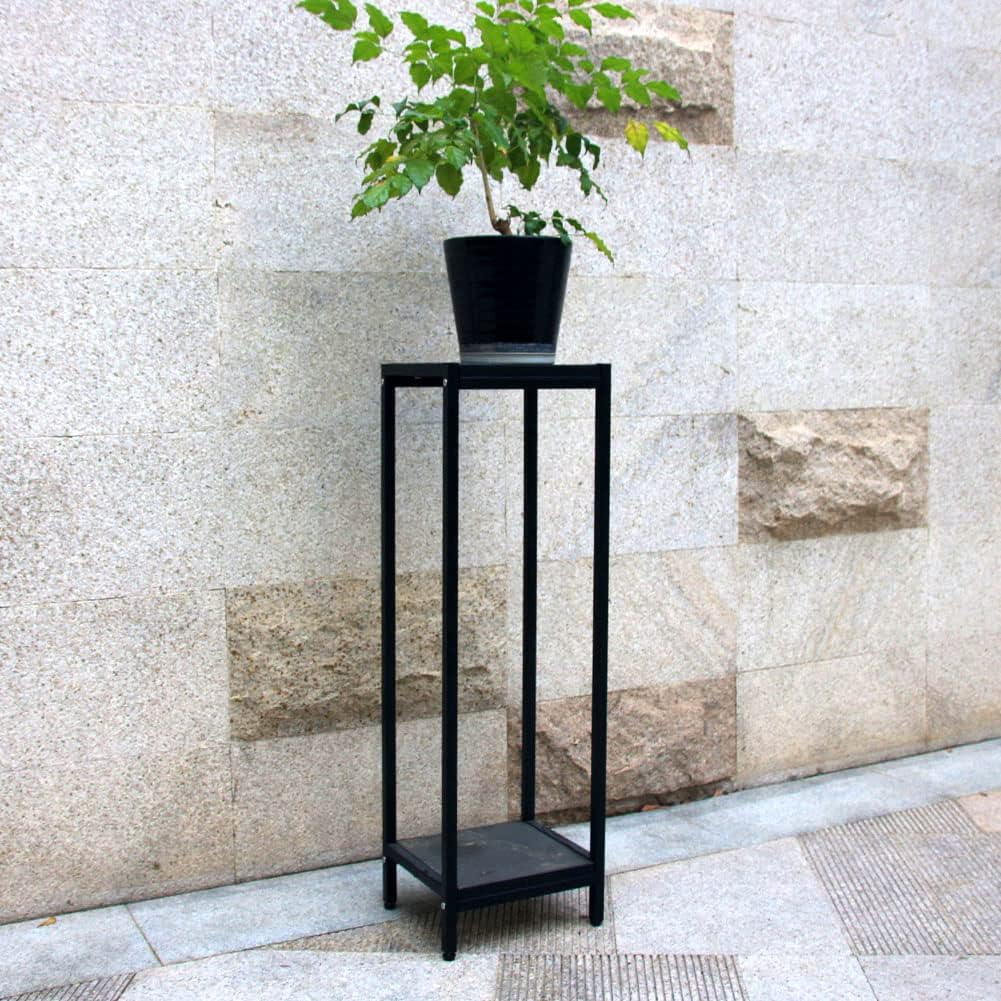 Zhongma 2 Tier Plant Stand with Slate Top for Home and Garden