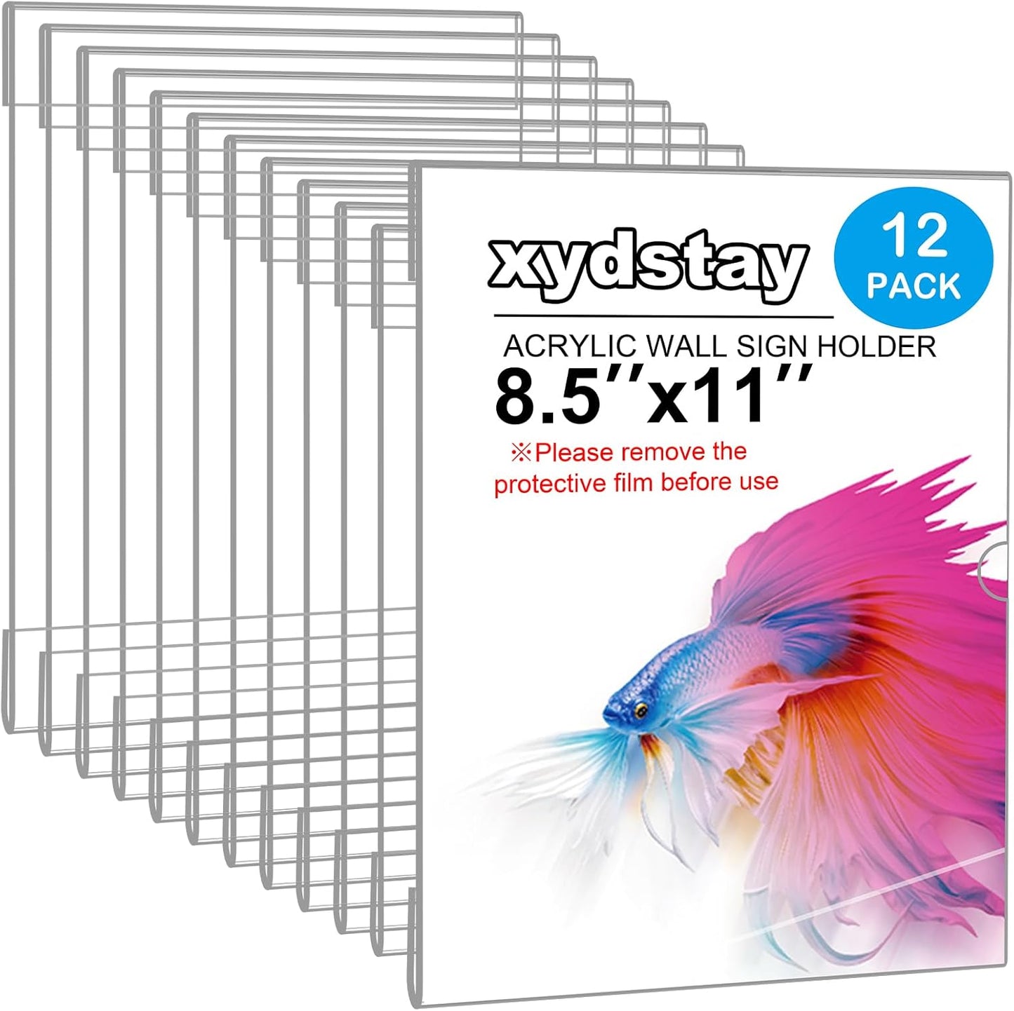 12pack 8.5 X 11 Wall Mount Acrylic Sign Holder for Display