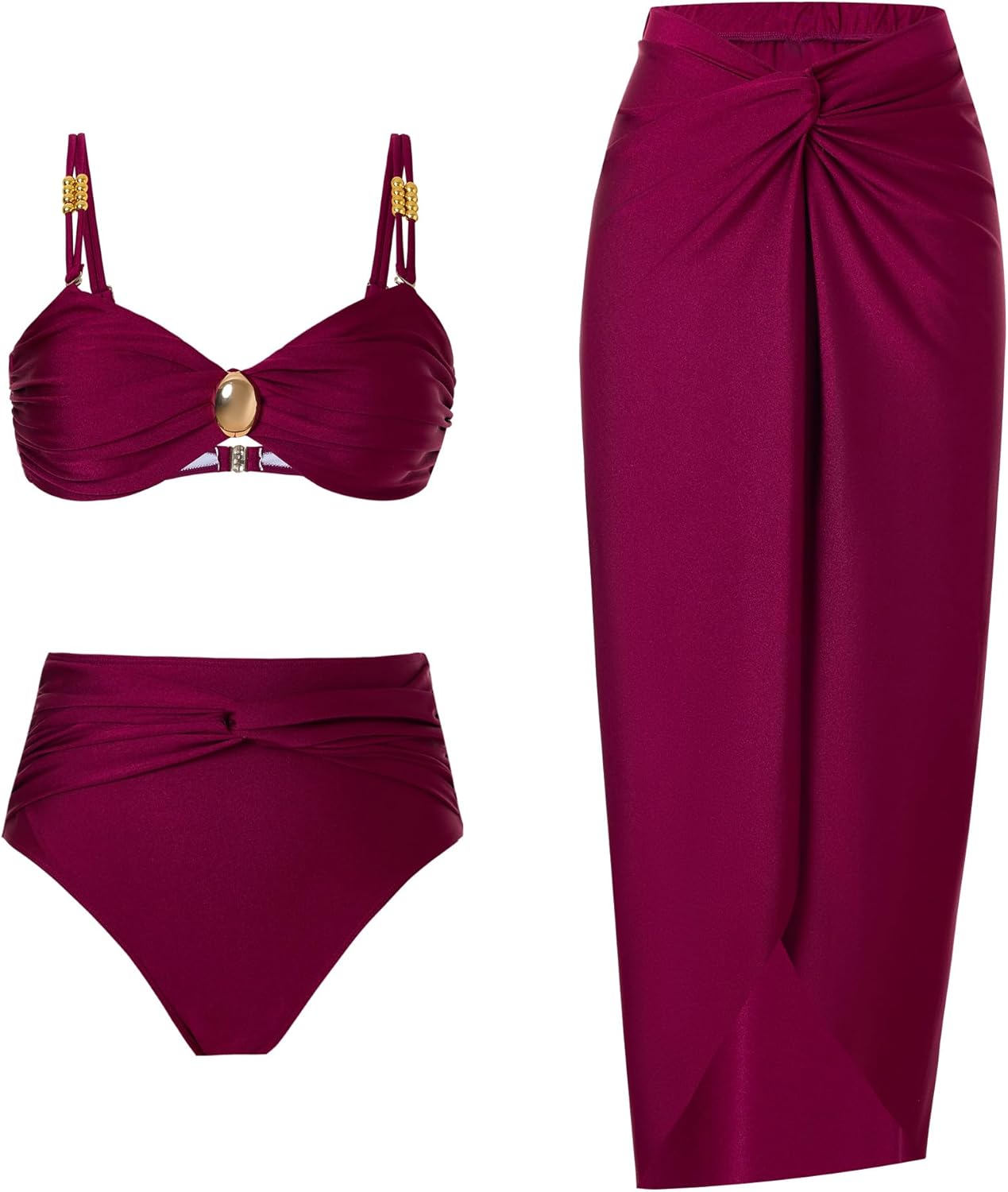 Women's One Piece Swimsuit with Cover Up Set for Beach Fun
