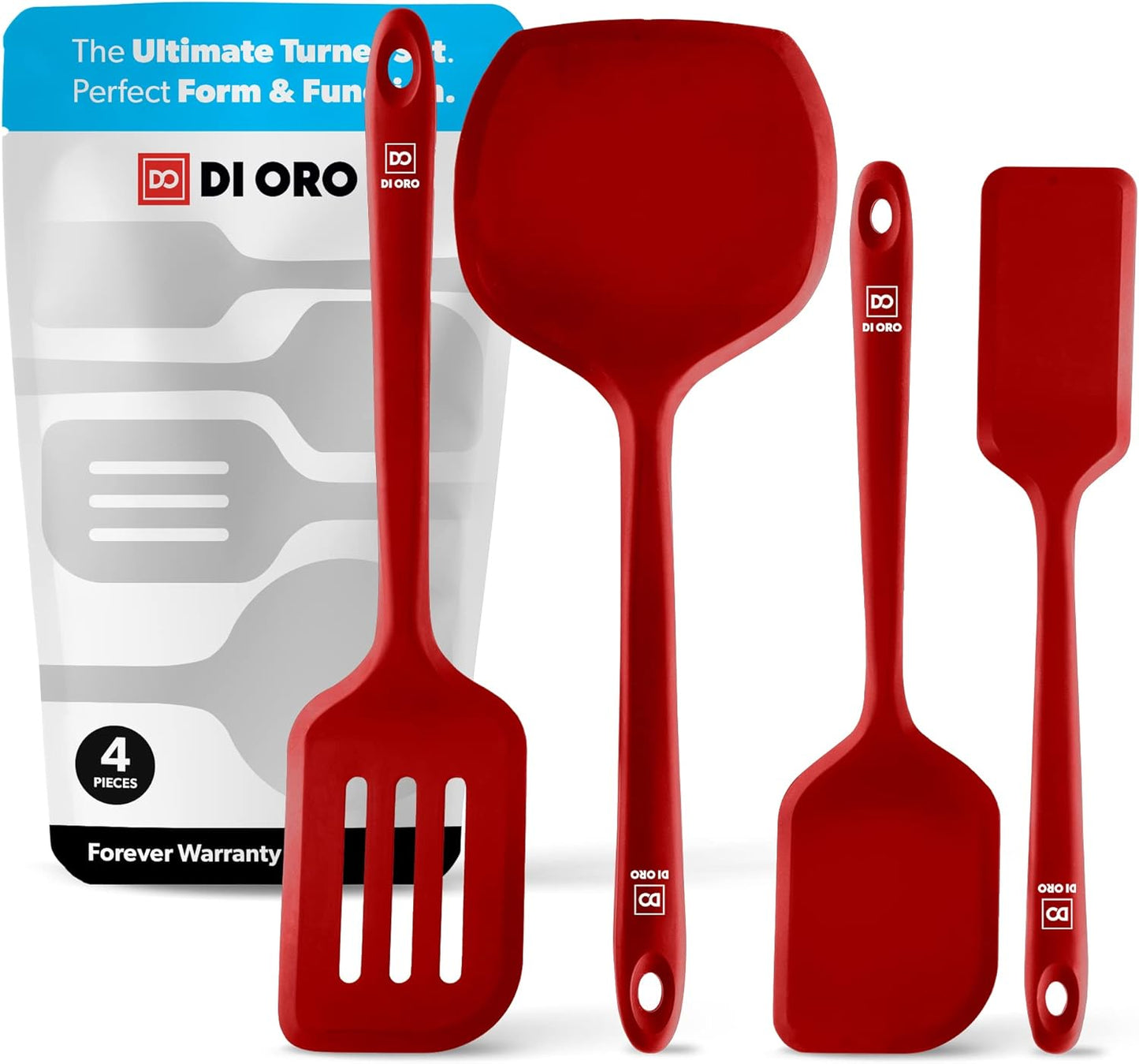 DI ORO Seamless Series 4-Piece Silicone Turner Spatula Set