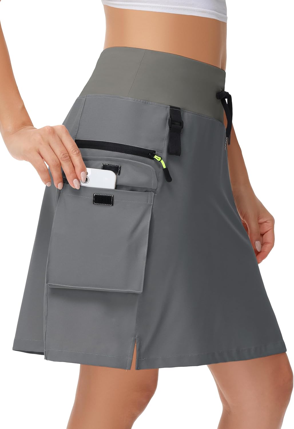 14 to 20 Inch Women's Hiking Cargo Skorts with Zipper Pockets