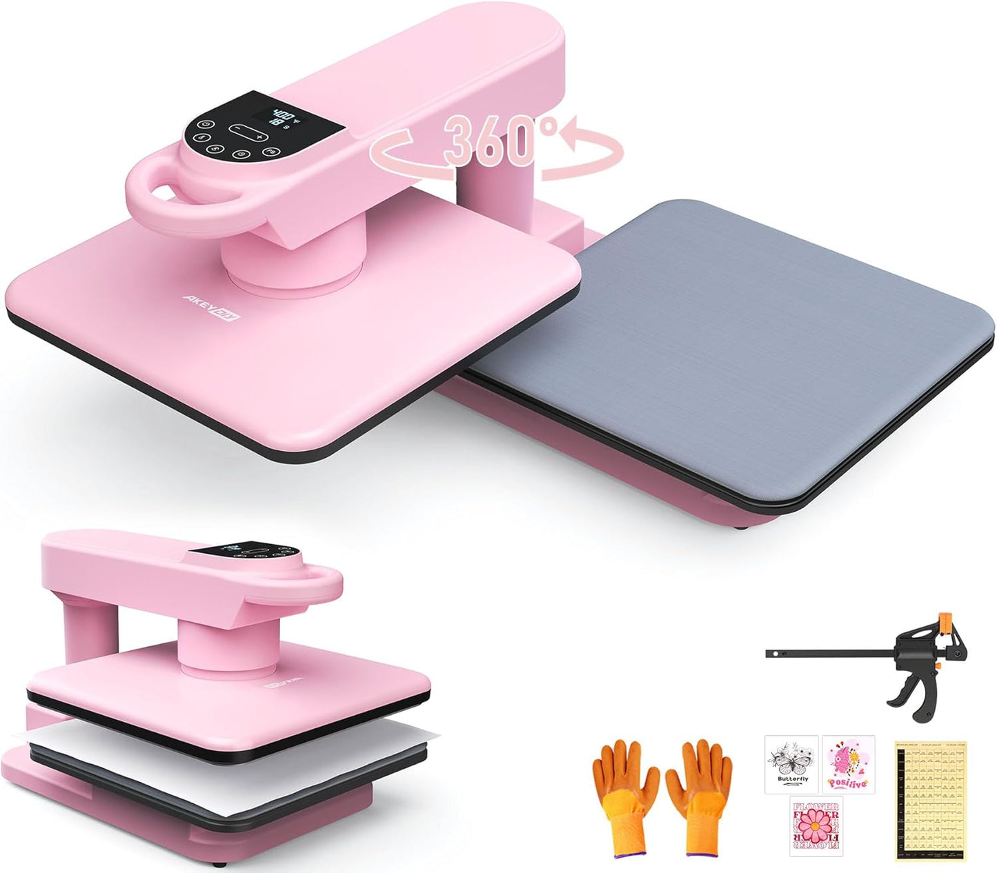 Whubefy Swivel Auto Heat Press Machine for T-Shirt Printing