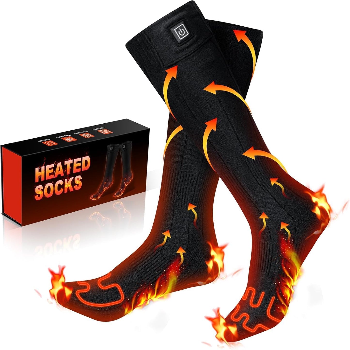 Rechargeable Heated Socks for Men Women with 3 Heating Settings