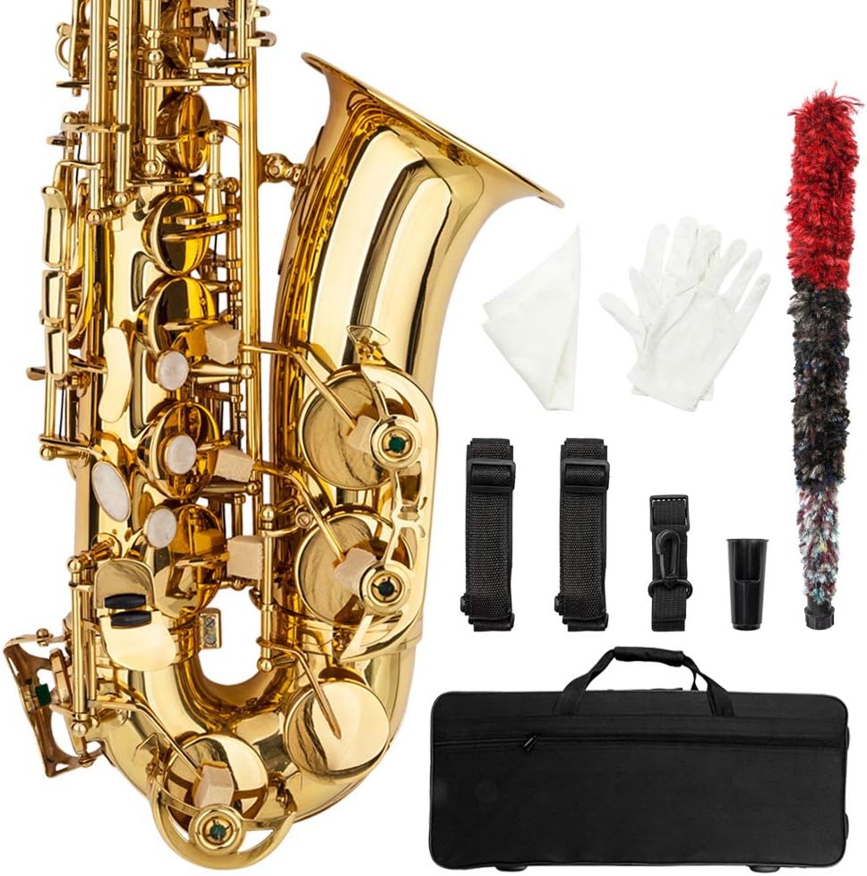 Ktaxon Alto Saxophone Drop E Brass Full Kit for Beginners