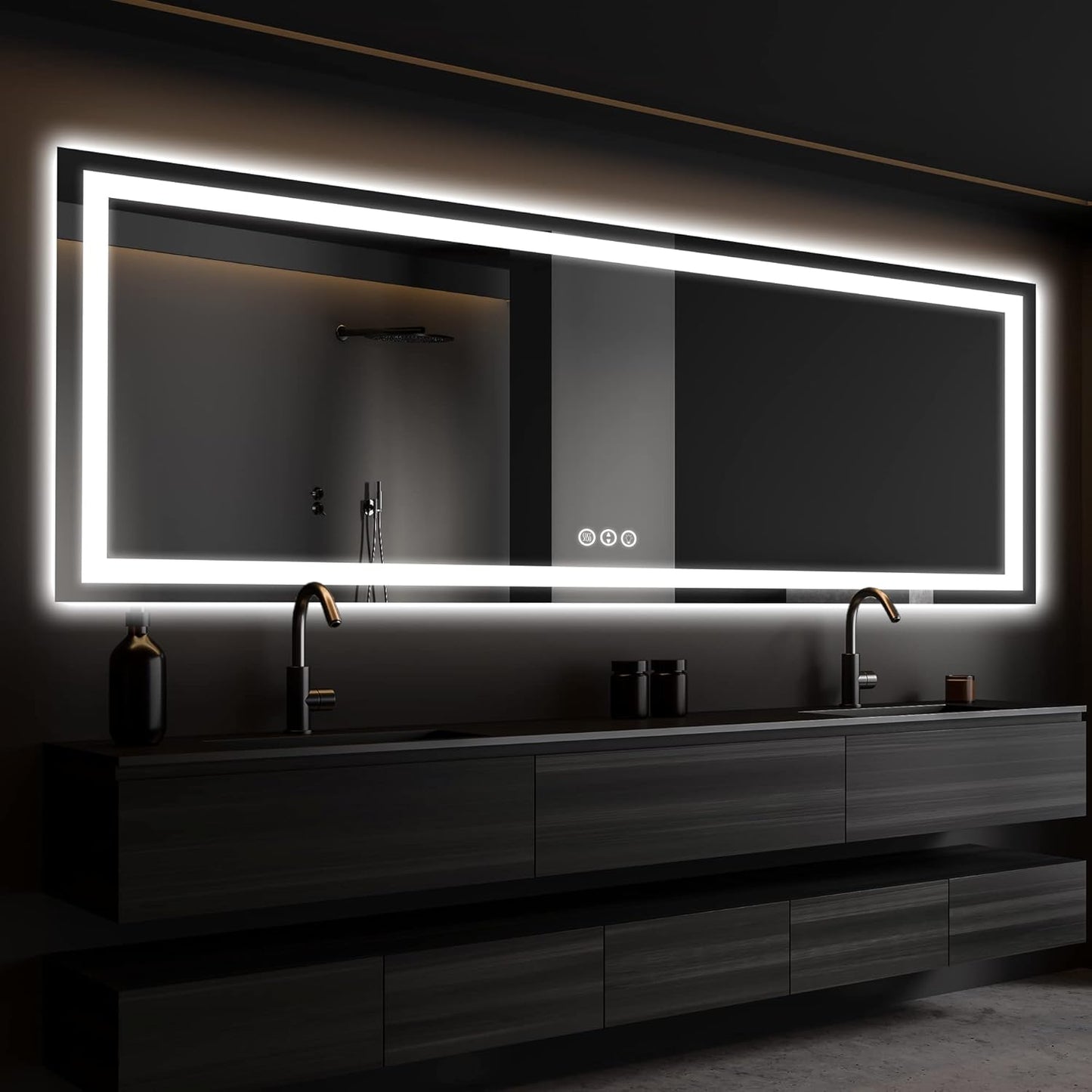 ISKMs LED Bathroom Mirror with Front and Backlit Lighting