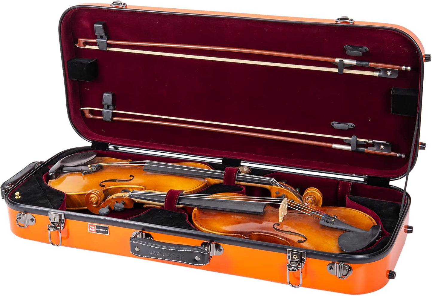 Crossrock Fiberglass Double Violin Case for Two Full-Size Violins