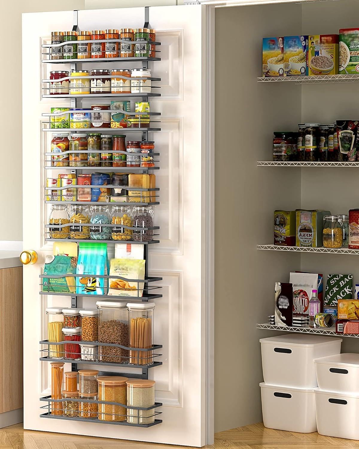 9-Tier Over The Door Pantry Organizer for Space Saving Storage