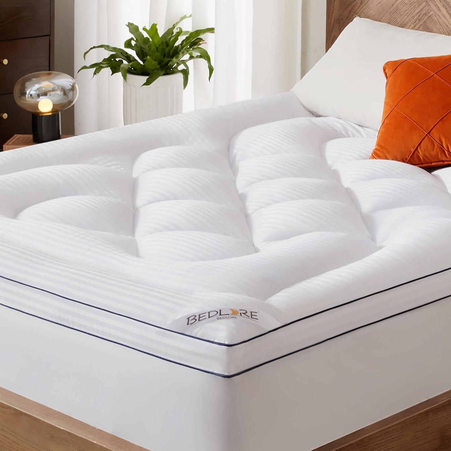 BEDLORE Twin XL Mattress Topper for Back Pain Relief and Comfort