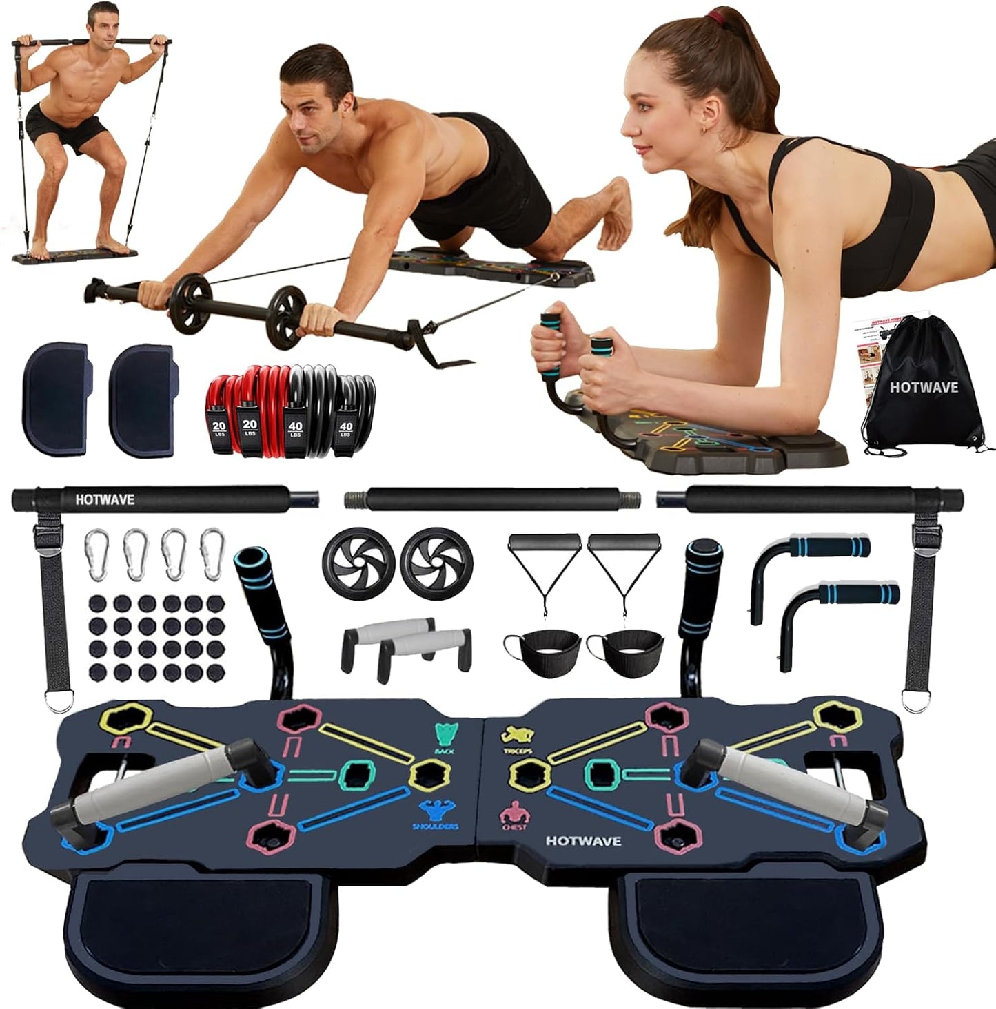 HOTWAVE Portable Workout Set - Ultimate Home Fitness Solution!
