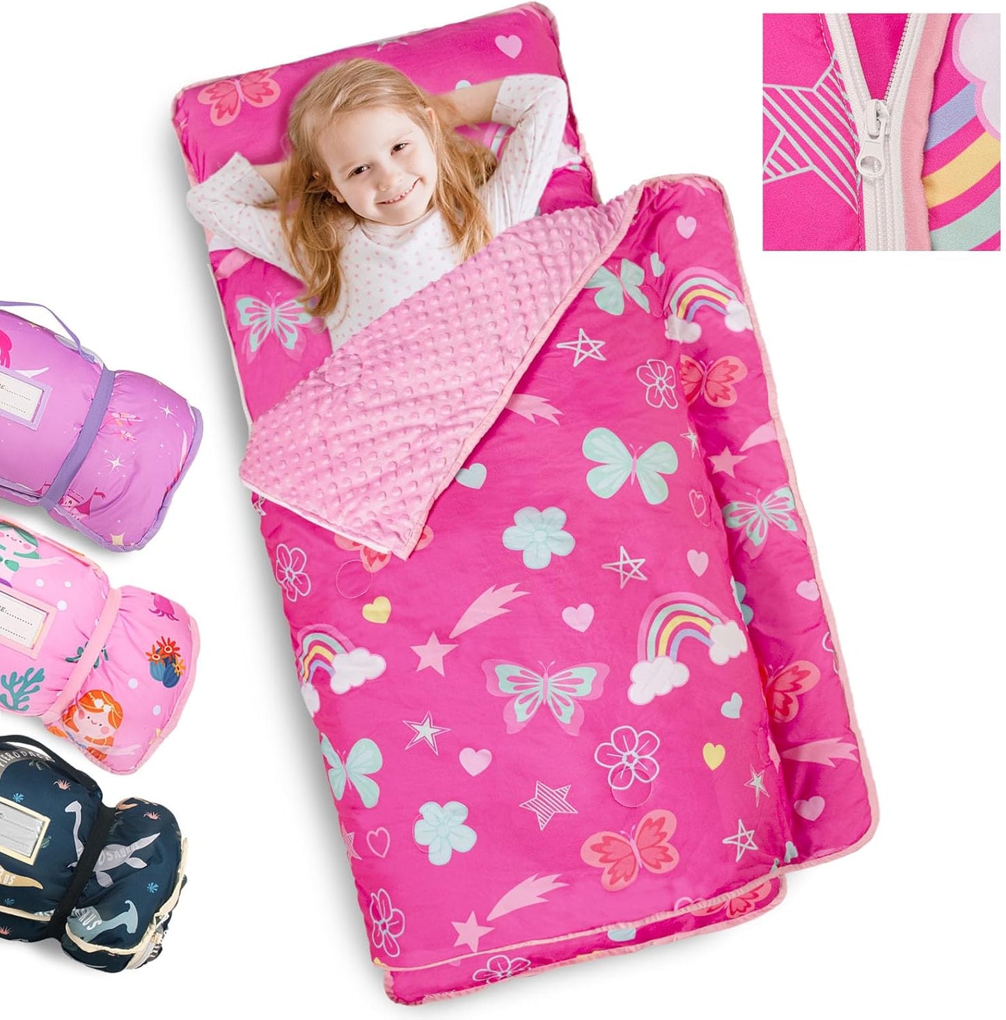 Primlect Extra Large Toddler Nap Mat with Detachable Blanket