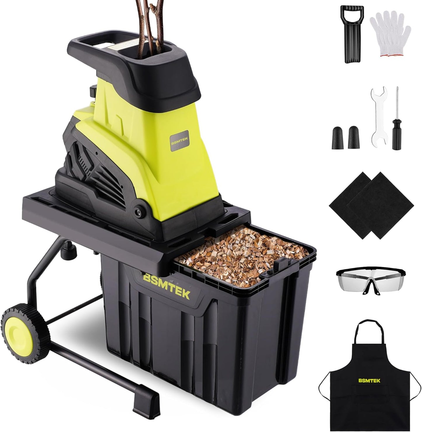 15-Amp Wood Chipper Shredder for Efficient Yard Waste Cleanup