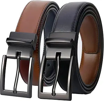 Lavemi Mens Reversible Leather Dress Belt for Casual Style