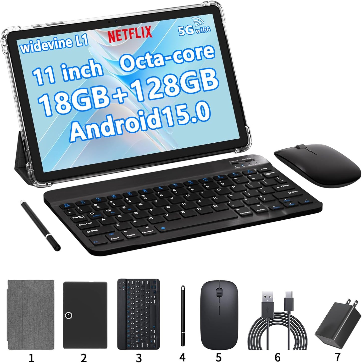 11 inch 2 in 1 Tablet with 18GB RAM and 128GB Storage