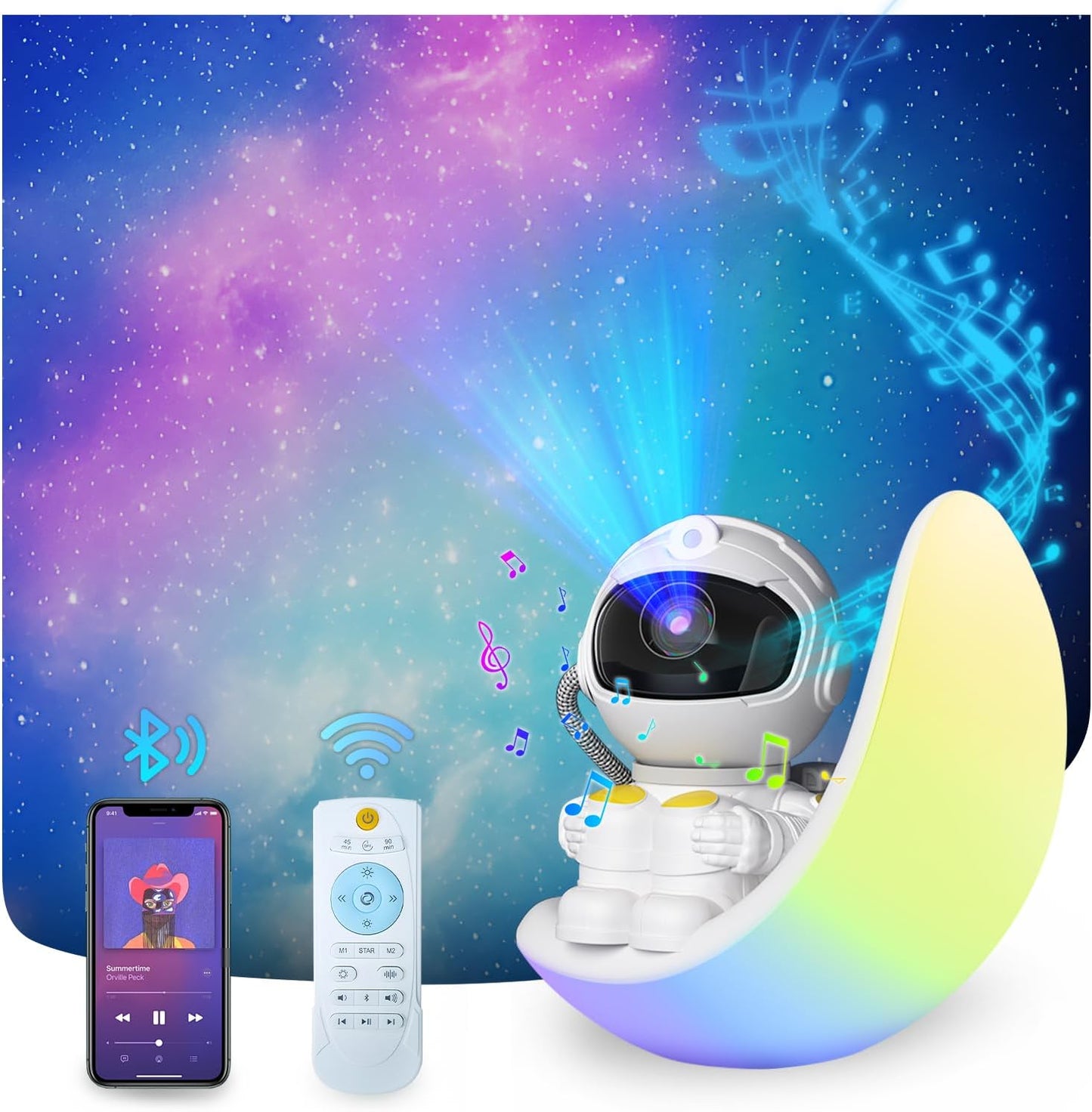 Bluetooth Star Projector with Timer & Remote