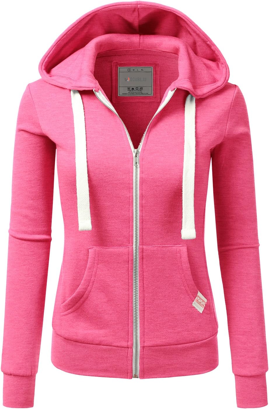 DOUBLJU Lightweight Thin Zip-Up Hoodie Jacket for Women